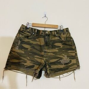 Lucky Brand Camouflage High Waist Shorts